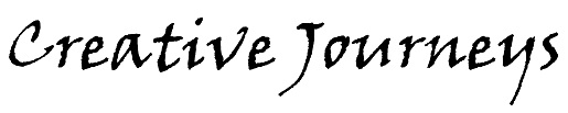 The phrase "Creative Journeys" written in a black, cursive, calligraphy-style font on a white background.