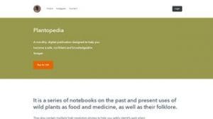 Screenshot of a webpage for Plantopedia, a digital publication about wild plants used for food and medicine, featuring a “Buy for £10” button and a brief description.